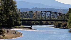 A photo of a bridge over a river